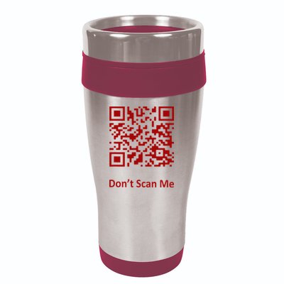 Funny Rick Roll Meme QR Code Scan for Laughs and Fun 16oz Travel Tumbler