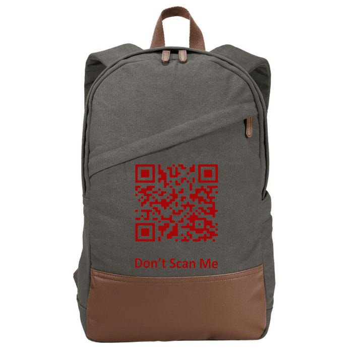 Funny Rick Roll Meme QR Code Scan for Laughs and Fun Cotton Canvas Backpack