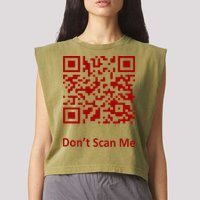 Funny Rick Roll Meme QR Code Scan for Laughs and Fun Garment-Dyed Women's Muscle Tee