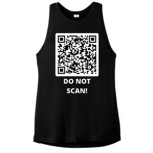 Funny Rick Roll Meme QR Code Do Not Scan Design Ladies PosiCharge Tri-Blend Wicking Tank