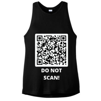 Funny Rick Roll Meme QR Code Do Not Scan Design Ladies PosiCharge Tri-Blend Wicking Tank