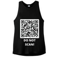 Funny Rick Roll Meme QR Code Do Not Scan Design Ladies PosiCharge Tri-Blend Wicking Tank