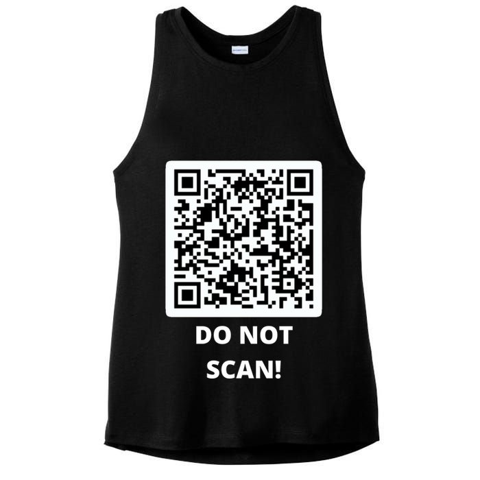 Funny Rick Roll Meme QR Code Do Not Scan Design Ladies PosiCharge Tri-Blend Wicking Tank