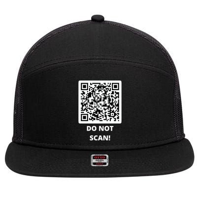 Funny Rick Roll Meme QR Code Do Not Scan Design 7 Panel Mesh Trucker Snapback Hat