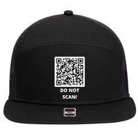 Funny Rick Roll Meme QR Code Do Not Scan Design 7 Panel Mesh Trucker Snapback Hat