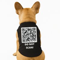 Funny Rick Roll Meme QR Code Do Not Scan Design Doggie Tank