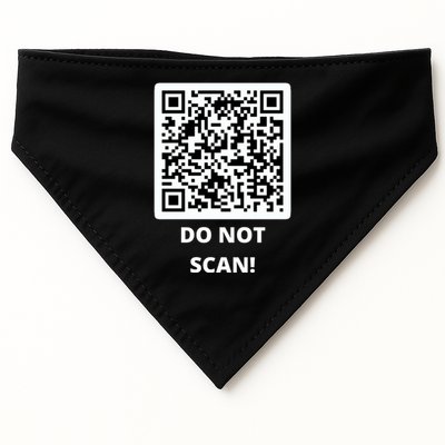Funny Rick Roll Meme QR Code Do Not Scan Design USA-Made Doggie Bandana