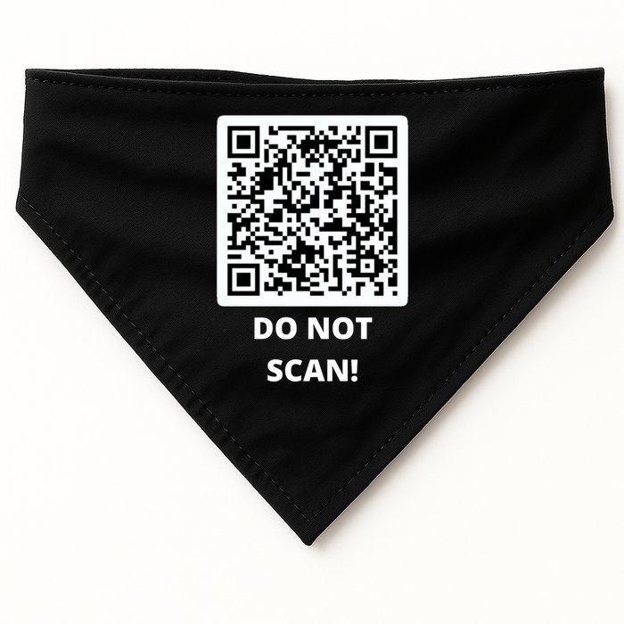 Funny Rick Roll Meme QR Code Do Not Scan Design USA-Made Doggie Bandana