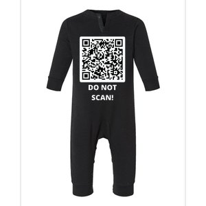 Funny Rick Roll Meme QR Code Do Not Scan Design Infant Fleece One Piece