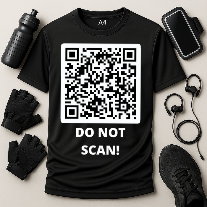 Funny Rick Roll Meme QR Code Do Not Scan Design Performance Shirt