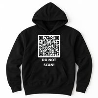 Funny Rick Roll Meme QR Code Do Not Scan Design Hoodie