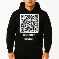 Funny Rick Roll Meme QR Code Do Not Scan Design Hoodie