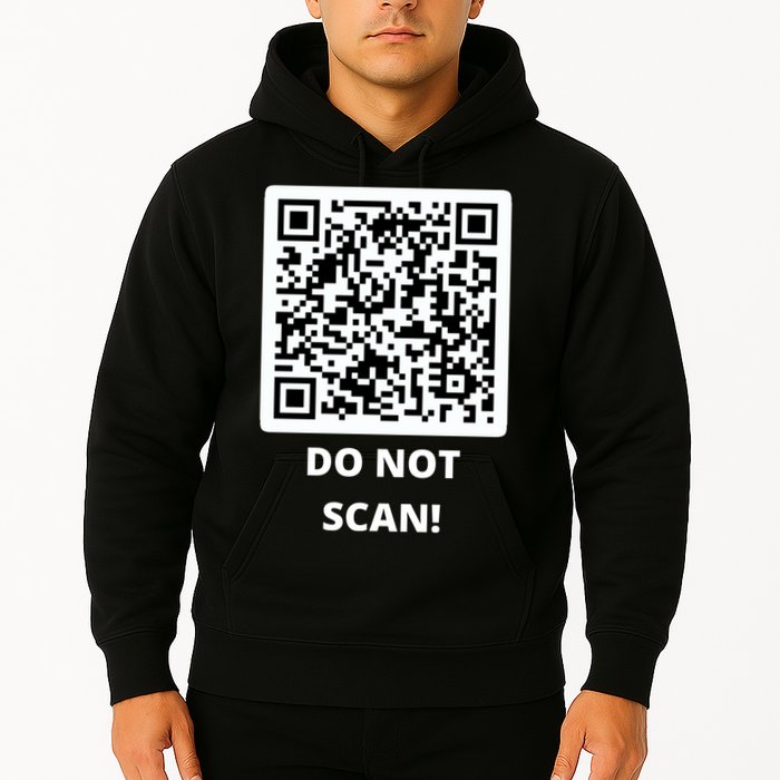Funny Rick Roll Meme QR Code Do Not Scan Design Hoodie