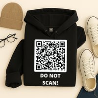 Funny Rick Roll Meme QR Code Do Not Scan Design Hoodie