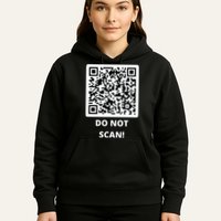 Funny Rick Roll Meme QR Code Do Not Scan Design Hoodie