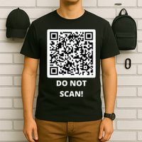 Funny Rick Roll Meme QR Code Do Not Scan Design T-Shirt