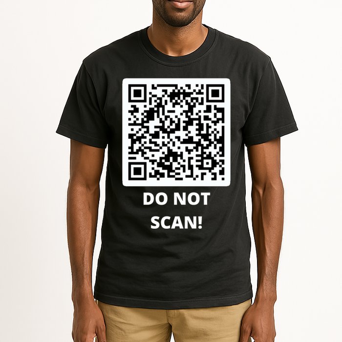 Funny Rick Roll Meme QR Code Do Not Scan Design Tall T-Shirt