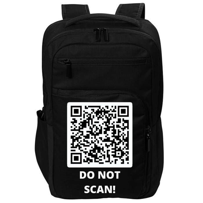 Funny Rick Roll Meme QR Code Do Not Scan Design Impact Tech Backpack