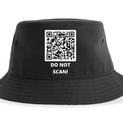 Funny Rick Roll Meme QR Code Do Not Scan Design Sustainable Bucket Hat