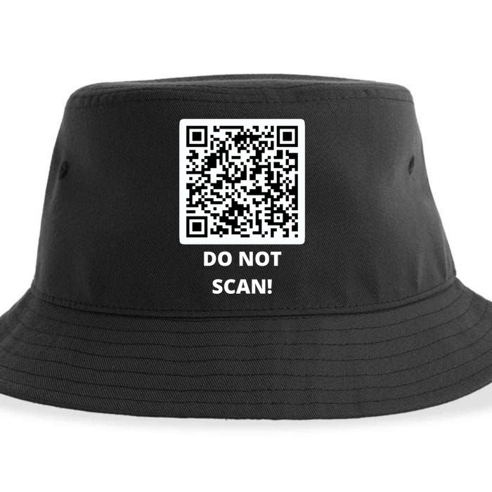 Funny Rick Roll Meme QR Code Do Not Scan Design Sustainable Bucket Hat