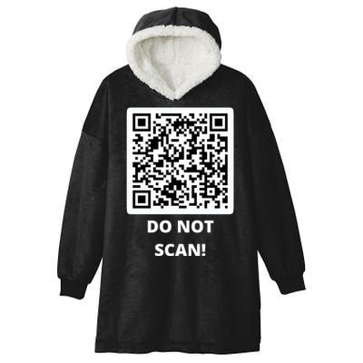 Funny Rick Roll Meme QR Code Do Not Scan Design Hooded Wearable Blanket