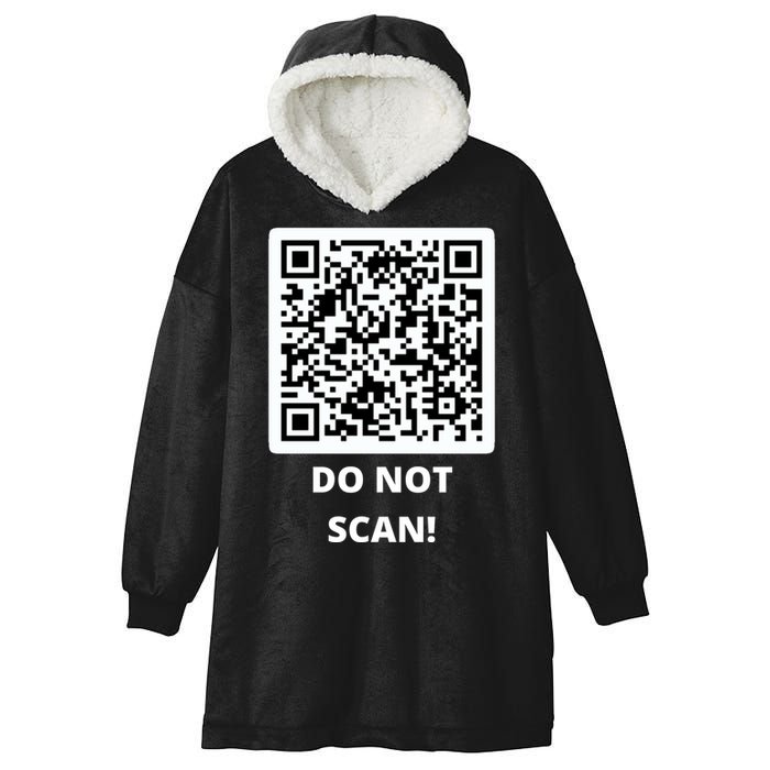 Funny Rick Roll Meme QR Code Do Not Scan Design Hooded Wearable Blanket