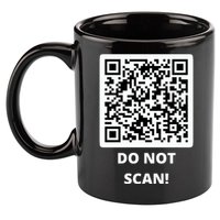 Funny Rick Roll Meme QR Code Do Not Scan Design 11oz C Handle Ceramic Mug