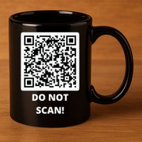 Funny Rick Roll Meme QR Code Do Not Scan Design 11oz C Handle Ceramic Mug