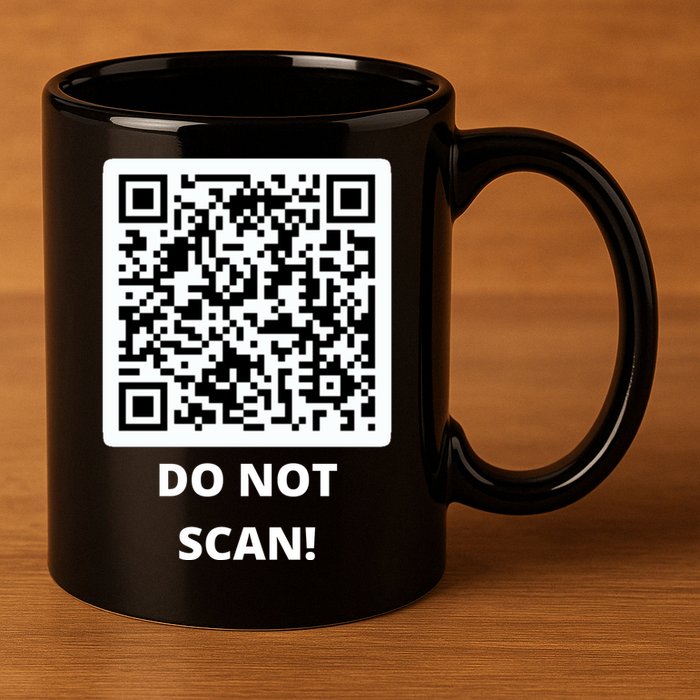 Funny Rick Roll Meme QR Code Do Not Scan Design 11oz C Handle Ceramic Mug