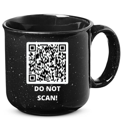 Funny Rick Roll Meme QR Code Do Not Scan Design 15oz Campfire Ceramic Mug