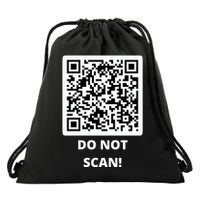 Funny Rick Roll Meme QR Code Do Not Scan Design Drawstring Bag