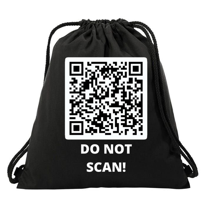 Funny Rick Roll Meme QR Code Do Not Scan Design Drawstring Bag