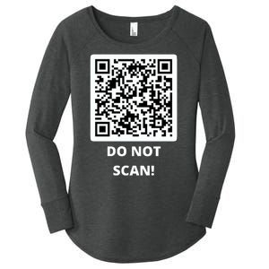 Funny Rick Roll Meme QR Code Do Not Scan Design Women's Perfect Tri Tunic Long Sleeve Shirt