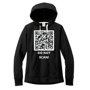 Funny Rick Roll Meme QR Code Do Not Scan Design Women's Fleece Hoodie