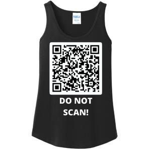 Funny Rick Roll Meme QR Code Do Not Scan Design Ladies Essential Tank