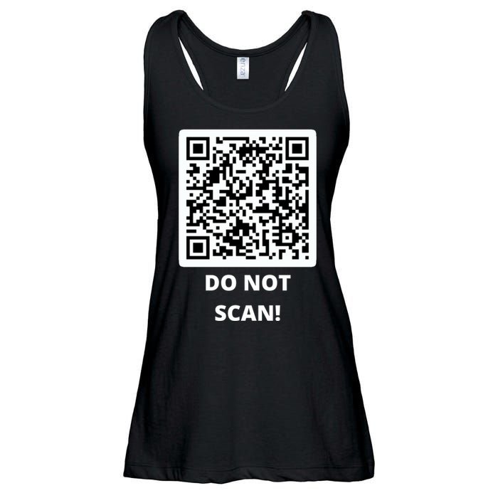 Funny Rick Roll Meme QR Code Do Not Scan Design Ladies Essential Flowy Tank