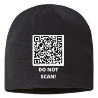 Funny Rick Roll Meme QR Code Do Not Scan Design Sustainable Beanie
