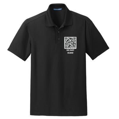Funny Rick Roll Meme QR Code Do Not Scan Design Dry Zone Grid Polo