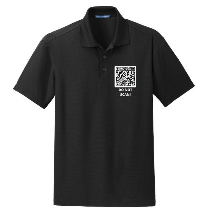 Funny Rick Roll Meme QR Code Do Not Scan Design Dry Zone Grid Polo