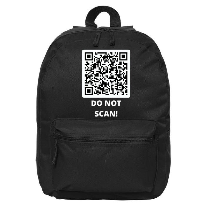 Funny Rick Roll Meme QR Code Do Not Scan Design 16 in Basic Backpack