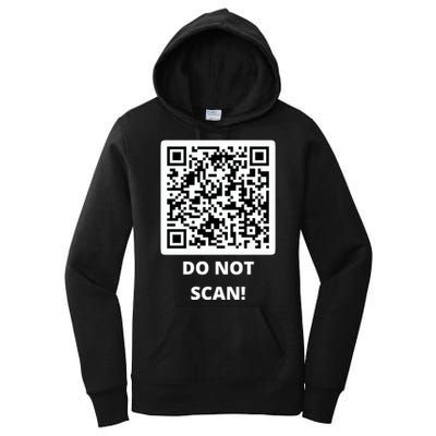 Funny Rick Roll Meme QR Code Do Not Scan Design Women's Pullover Hoodie