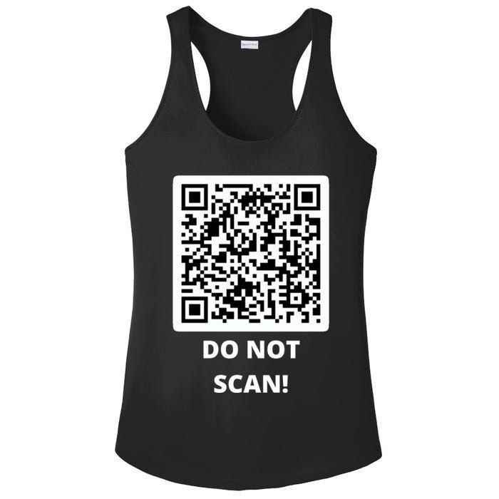 Funny Rick Roll Meme QR Code Do Not Scan Design Ladies PosiCharge Competitor Racerback Tank