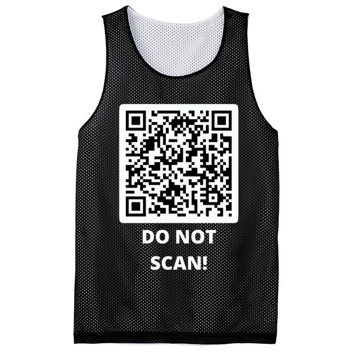 Funny Rick Roll Meme QR Code Do Not Scan Design Mesh Reversible Basketball Jersey Tank