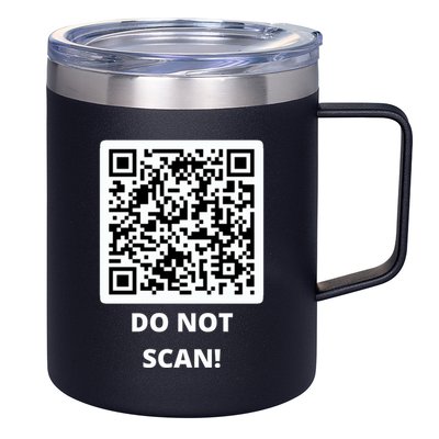 Funny Rick Roll Meme QR Code Do Not Scan Design 12oz Stainless Steel Coffee Mug