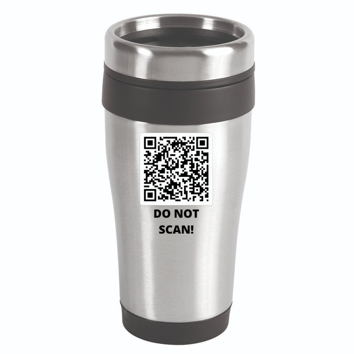 Funny Rick Roll Meme QR Code Do Not Scan Design 16oz Travel Tumbler