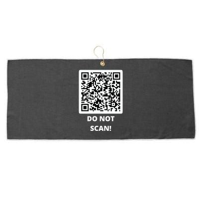 Funny Rick Roll Meme QR Code Do Not Scan Design Large Microfiber Waffle Golf Towel