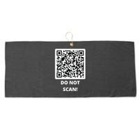 Funny Rick Roll Meme QR Code Do Not Scan Design Large Microfiber Waffle Golf Towel