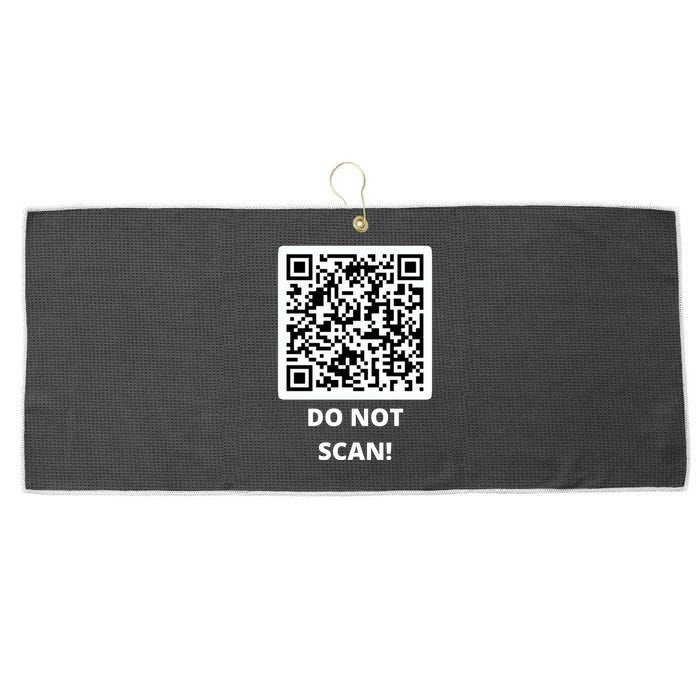 Funny Rick Roll Meme QR Code Do Not Scan Design Large Microfiber Waffle Golf Towel
