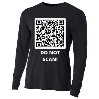 Funny Rick Roll Meme QR Code Do Not Scan Design Cooling Performance Long Sleeve Crew