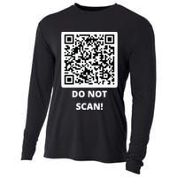 Funny Rick Roll Meme QR Code Do Not Scan Design Cooling Performance Long Sleeve Crew